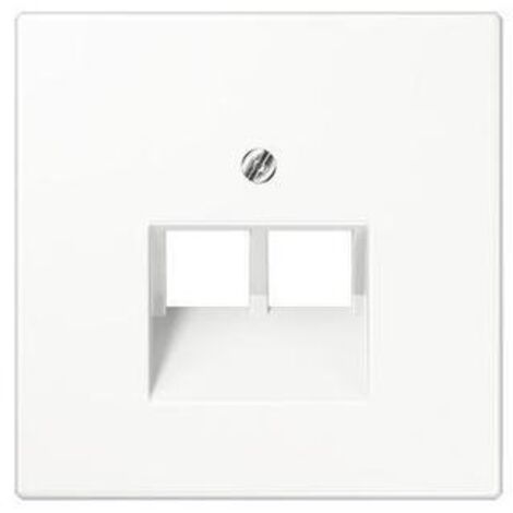 Doppelabdeckung für Telefon- oder Datenbuchse RJ11-RJ45 WHITE JUNG LS 969-2 UA WW
