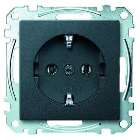 Merten Steckdose 1-fach anthrazit mit UP IP20 System M MEG2301-0414 (1/5)