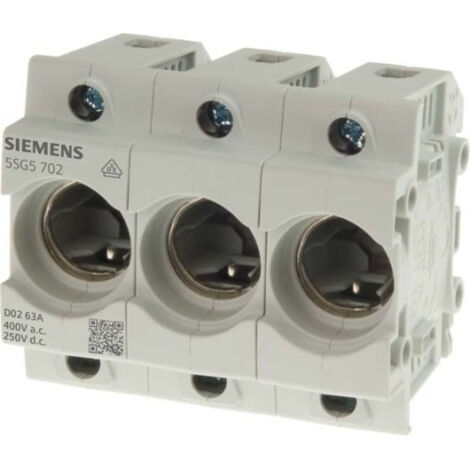 Siemens Indus.Sector Neozed-Sicherungssockel Gr.D02, 3-polig, 63A 5SG5702