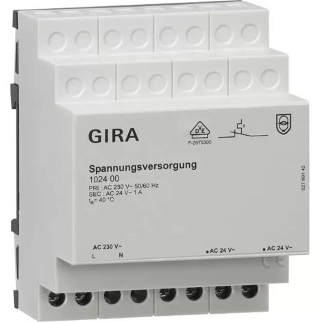 Gira Spannungsvers. AC 24 V 1 A REG Zubehör 102400 (1/2)