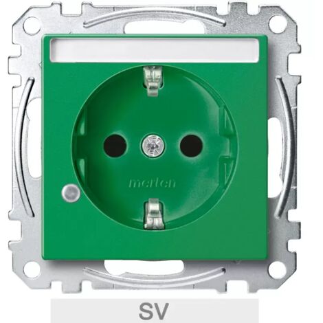 Merten SCHUKO-Steckdose SV gn Ko.Licht Schriftfeld MEG2303-0304 (1/2)