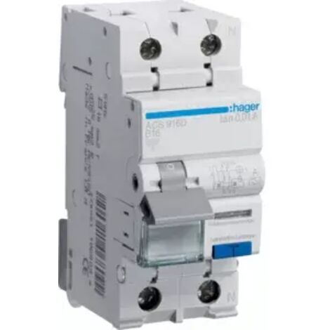 Hager FI-LS 1P+N 6kA B-16A 10mA Typ A QC ACS916D