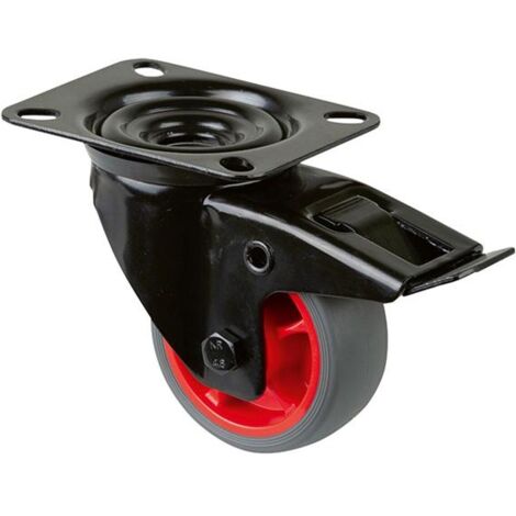 BS Rollen Lenkrolle L820.B44.081.03 mit Platte, Ø 80 B 32mm, 100kg TPR (1/3)