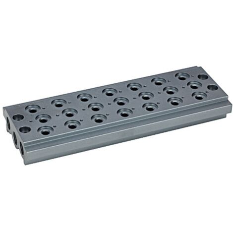 Riegler Mehrfach-Grundplatte für Wegeventile, 7 Ventilpositionen, G 1/4 (1/2)