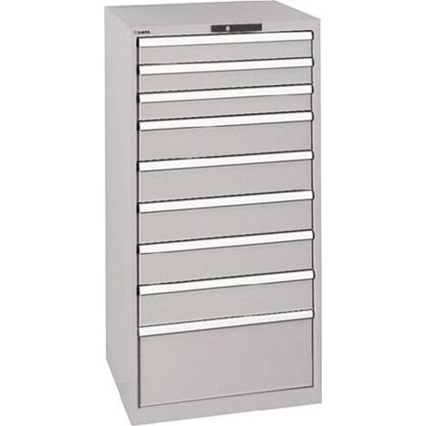 Schubladenschrank 36x36E H1450xB717xT725mm 9 Schubladen Vollauszug RAL7035 LISTA (1/2)