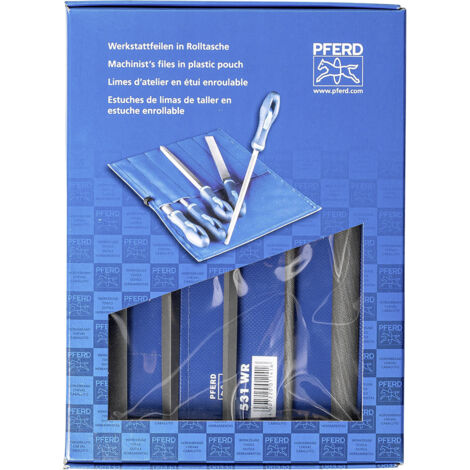 PFERD 11801531 Werkstattfeilen-Set Hieb 1 in PVC-Rolltasche inkl. Umkarton Länge 200 mm 1 St.