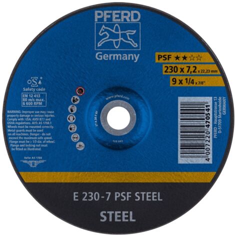 PFERD TOOLS 62023634 Schruppscheibe PSF STEEL D230xS7,2mm gekröpft Stahl Bohrung