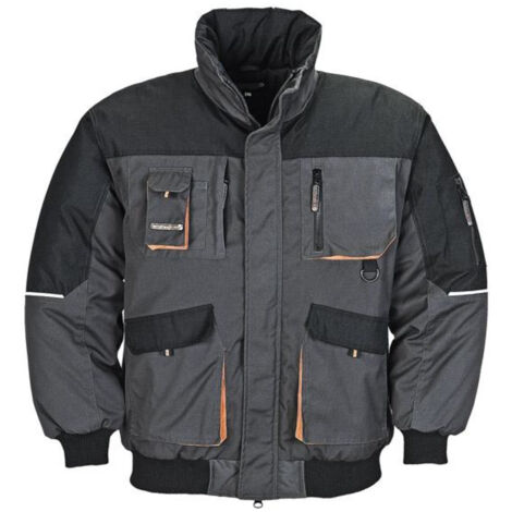 Pilotenjacke Gr.L dunkelgrau/schwarz/orange TERRATREND