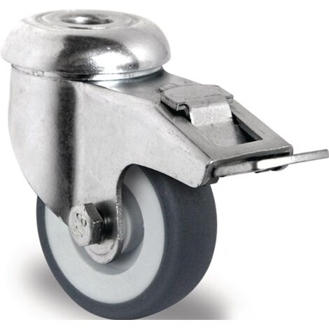 PROMAT Lenkrolle mit Totalfeststeller Rad-Ø 75 mm Tragfähigkeit 75 kg mit Rück