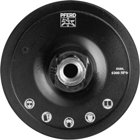PFERD TOOLS POLIVLIES-Klettrondenhalter PVKRH Ø 115 mm Gewinde M14 mit Zentrierzapfen Ø 22 mm (1/3)