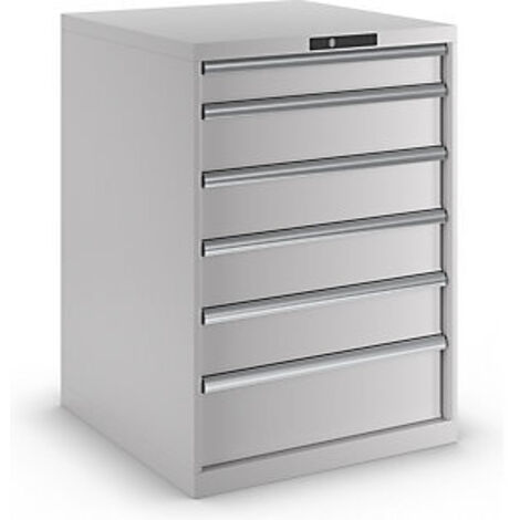 Schubladenschrank BxTxH 717x725x1000mm, 36x36E 6 Schubl. 75kg, Key Lock RAL7035 (1/2)