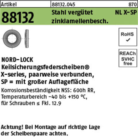 Nord-Lock Scheiben 1.7225 NLX10sp 200 Stk (1/2)