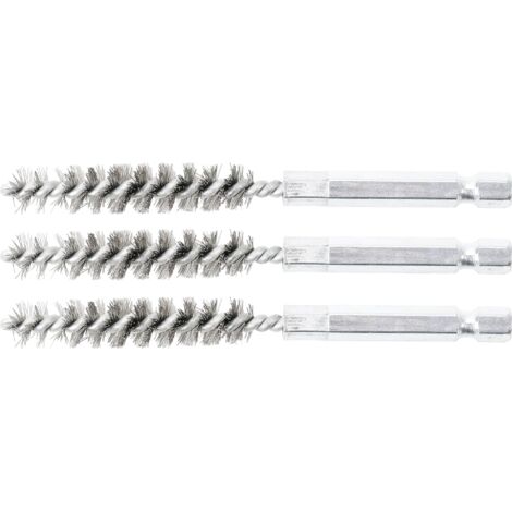 BGS Stahlbürste 10 mm Antrieb Außensechskant 6,3 mm (1/4 Zoll) 3 teilig (1/4)