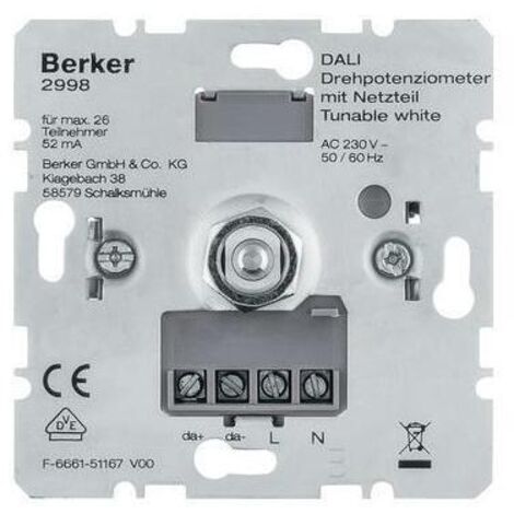 Berker DALI Drehpotenziometer Tunable wh m.Netzt. 2998 (1/5)