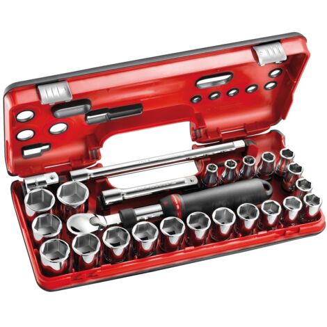 FACOM Steckschlüssel-Set 1/2 D-Box, 21-tlg., mit Umschaltknarre (1/3)