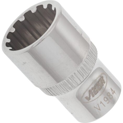 VIGOR Innenvierkant Antrieb 6,3 = 1/4 Zoll Multiprofil-Steckschlüssel-Einsatz Multiprofil V1984 Vierkant hohl 6,3 mm (1/4 Zoll) 11 Gesamtlänge: 25 mm (1/4)