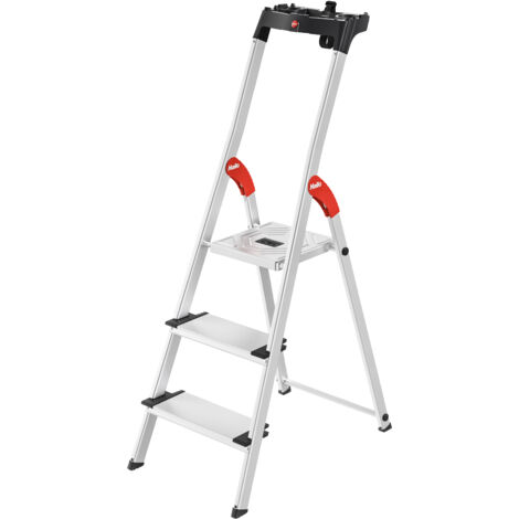 Hailo L80 ComfortLine, Alu-Sicherheits-Stehleiter, 3 Stufen