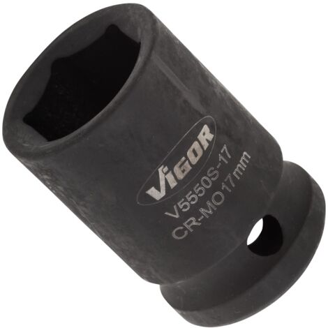 VIGOR Kraft Steckschlüssel Einsatz V5550S-17 Vierkant hohl 12,5 mm (1/2 Zoll) Außen-Sechskant Profil 17 (1/5)