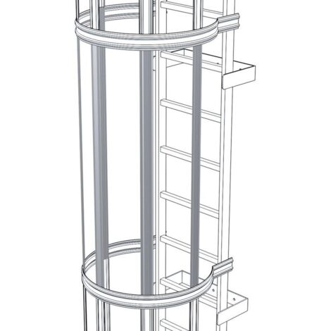 ZARGES Rückenschutzstrebe 1.400 mm Alu elox. (1/2)