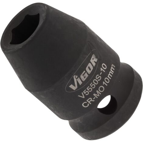 VIGOR Kraft Steckschlüssel Einsatz V5550S-10 Vierkant hohl 12,5 mm (1/2 Zoll) Außen-Sechskant Profil 10 (1/5)