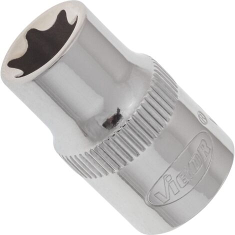 VIGOR T Steckschlüsseleinsatz, V2144N, 3/8 Zoll (10 mm) Vierkant, E Profil, SW E12 (1/2)