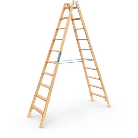ZARGES Crestastep B - Holz-Stufenleiter 2 x 10 Stufen (1/3)