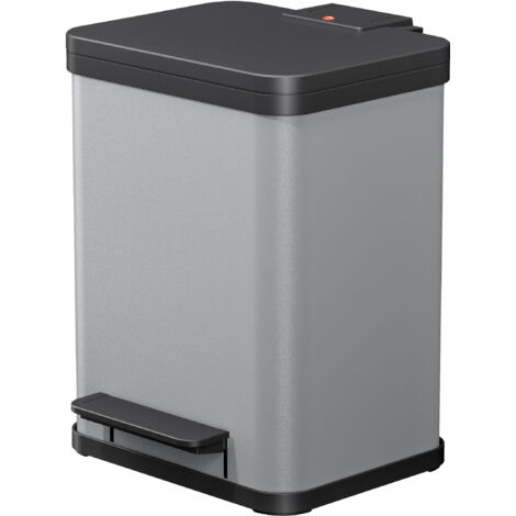 Hailo Öko duo Plus M, Tret-Mülltrenner, 2x9 ltr, Hellgrau, matt (1/5)