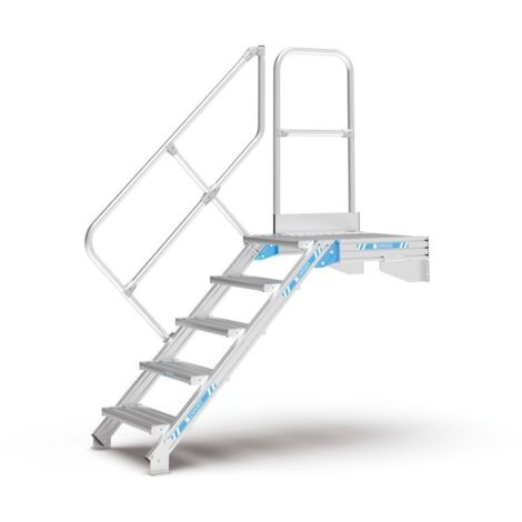 ZARGES LM-Treppe mit Plattform 45° 9 Stufen, 800 mm breit, Höhe 1.93 m (1/5)
