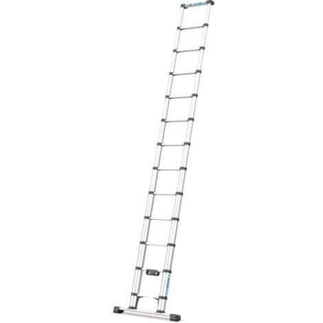 Teleskopleiter 3,8m – 13 Sprossen – Eloxierte Holme – Breite Sprossen für sicheren Stand – Kompakt für Transport – Zarges (1/3)