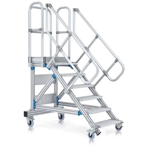 ZARGES Plattformtreppe fahrbar 45° 12 Stufen, 600 mm x 2.79 m 45 Grad breite 600 mm (1/5)