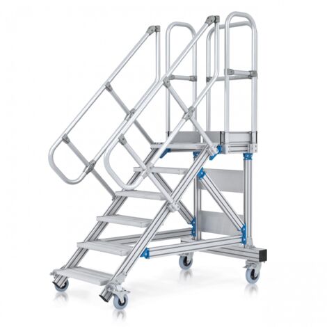 ZARGES Plattformtreppe fahrbar 60° 9 Stufen, 600 mm x 2.25 m 60 Grad breite 600 mm (1/5)