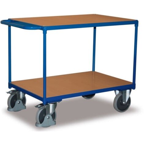 VARIOfit Schwerer Tischwagen mit Schiebegriff und 2 Ladeflächen 1000x600mm