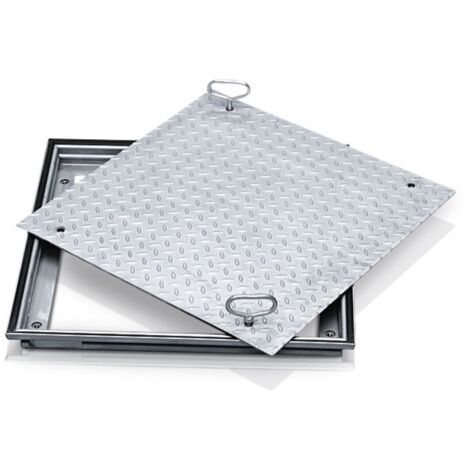 ZARGES Schachtabdeckung Aluminium 800 x 800 mm Außenmaß 960 x 960 mm (1/3)