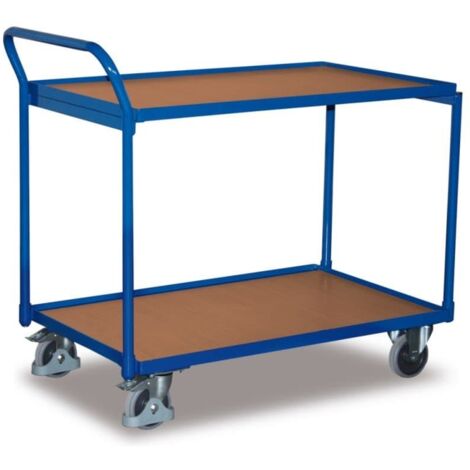 VARIOfit Tischwagen mit 2 Ladeflächen 835 x 495 mm Schiebegriff nach oben gerichtet (1/2)