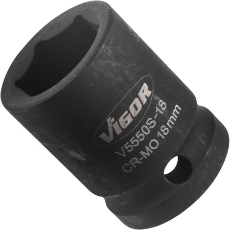 VIGOR Kraft Steckschlüssel Einsatz V5550S-18 Vierkant hohl 12,5 mm (1/2 Zoll) Außen-Sechskant Profil 18