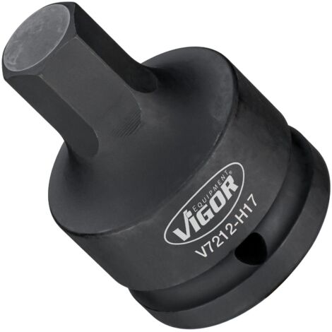 VIGOR Innensechskant Schlagschrauber Schraubendreher-Einsatz, V7212-H17, 3/4 Zoll (20 mm) Vierkant, Innen Sechskant Profil, SW 17 mm (1/3)
