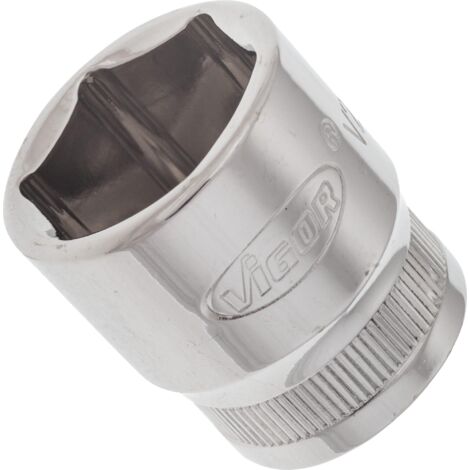 VIGOR Innenvierkant Antrieb 10 = 3/8 Zoll Steckschlüssel-Einsatz Außensechskant-Profil V2265N ∙ Vierkant hohl 10 mm (3/8 Zoll) ∙ Außen-Sechskant Profil ∙ 19 ∙ Gesamtlänge: 30 mm (1/2)