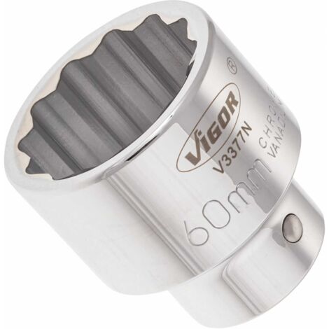 VIGOR Doppel-Sechskant Steckschlüssel-Einsatz V3377N Vierkant hohl 25 mm (1 Zoll) Außen-Doppel-Sechskant Profil 60 (1/3)