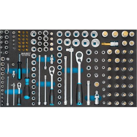 Hazet Steckschlüssel Satz, Vierkant hohl 6,3 mm (1/4), Vierkant hohl 10 mm (3/8), 160-tlg. (1/4)