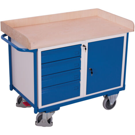 VARIOfit Werkstattwagen mit 4 Schubladen, Schrank und Ladefläche 1125x630mm (1/2)