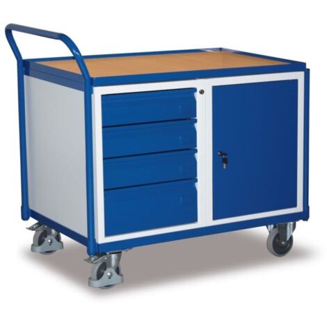 VARIOfit Werkstattwagen mit 1 Ladefläche 1 Schrank und 4 Schubladen (1/2)