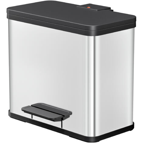 Hailo Öko trio Plus L, Tret-Mülltrenner, 3x9 ltr, Edelstahl, matt (1/5)