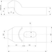 AMF Gabelspanneisen 6315GN mit Nase Nut 22 mm Länge 250 mm