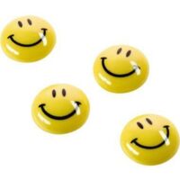 Magnetoplan Smiley-Magnete, gelb-schwarz, groß 40 mm VE 4
