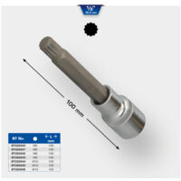 BRILLIANT TOOLS 1/2" Vielzahn-Bit-Stecknuss 100 mm lang M8 - BT022942
