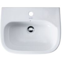 Duravit Waschtisch D-Code 55x43cm, m HL, ÜL, Hahnlochbank, weiß