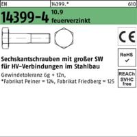 Peiner EN 14399-4 Sechskant-Schaftschraube M27x145 Stahl 10.9 feuerverzinkt