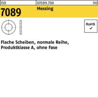 ISO 7089 Flache Scheibe Messing 6mm (6,4x12x1,6) Ms ohne Fase Form A 400 Stk