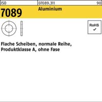 ISO 7089 Aluminium Flache Scheiben 10 (10,5 x 20 x 2 ) Al K 500 Stk
