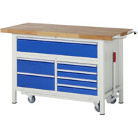 Rau Werkbank mit Fahrgestell 8921, B1500xT700xH880mm, 5x Schublade-TA